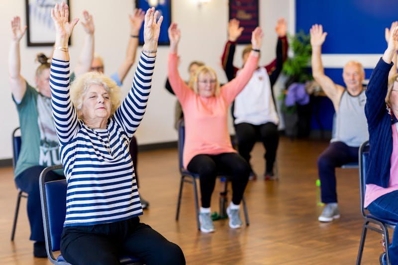 Active seniors exercising for healthy aging